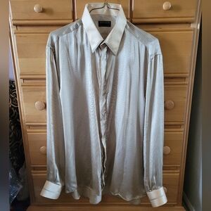 Napolean Men's Silk Button Down Shirt